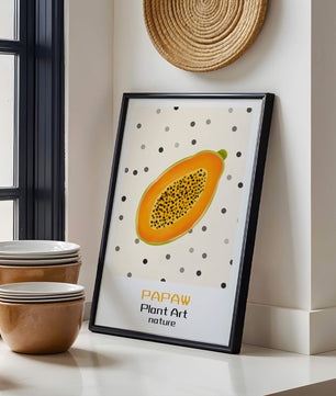 Abstract Papaya Art With Polka Dot Background - Mi tienda