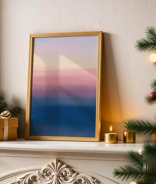 Atardecer abstracto y tranquilo sobre el océano con cielo degradado