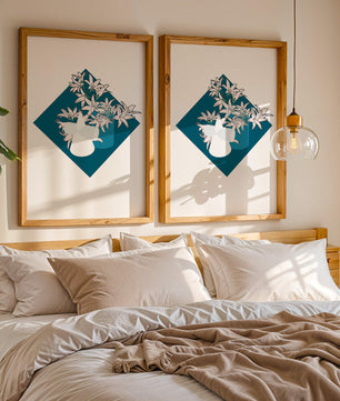 Modern Floral Design with Geometric Elements