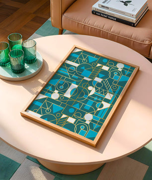 Design abstrait géométrique avec des accents dorés