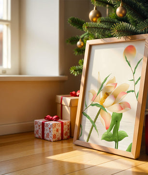 Serene Lotus Flower with Sun in Minimalist Natural Setting - Mi tienda