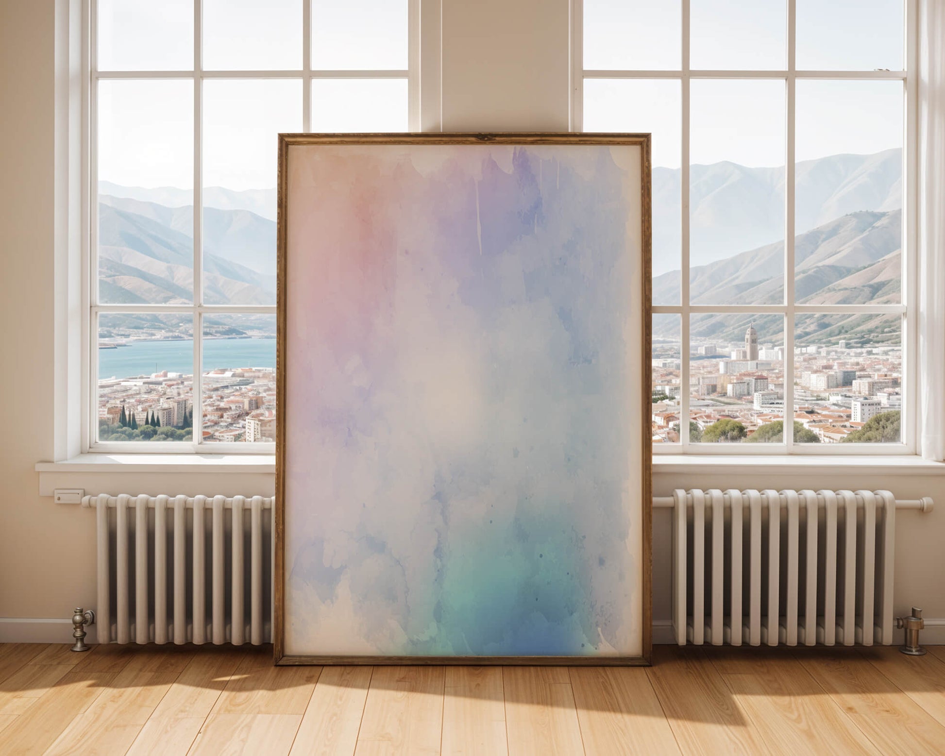 Gentle watercolor pastel gradient with soft texture and flow