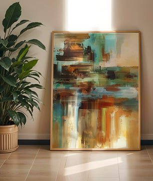 Abstract Colorful Brush Strokes Painting