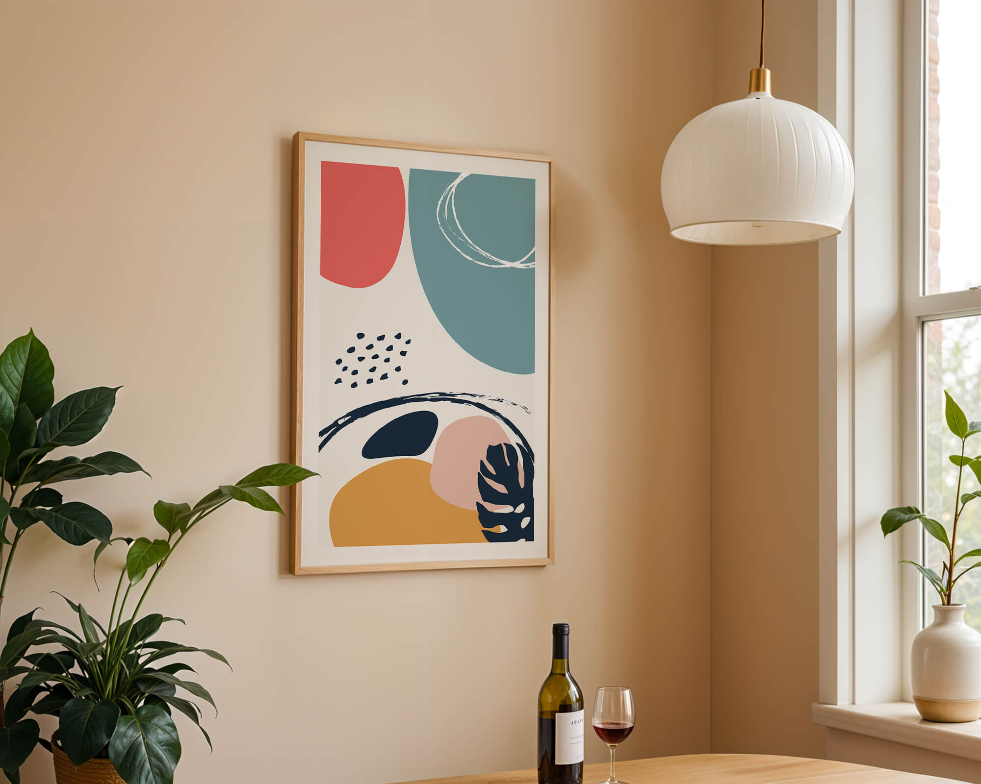 Abstract shapes and colors in modern art design
