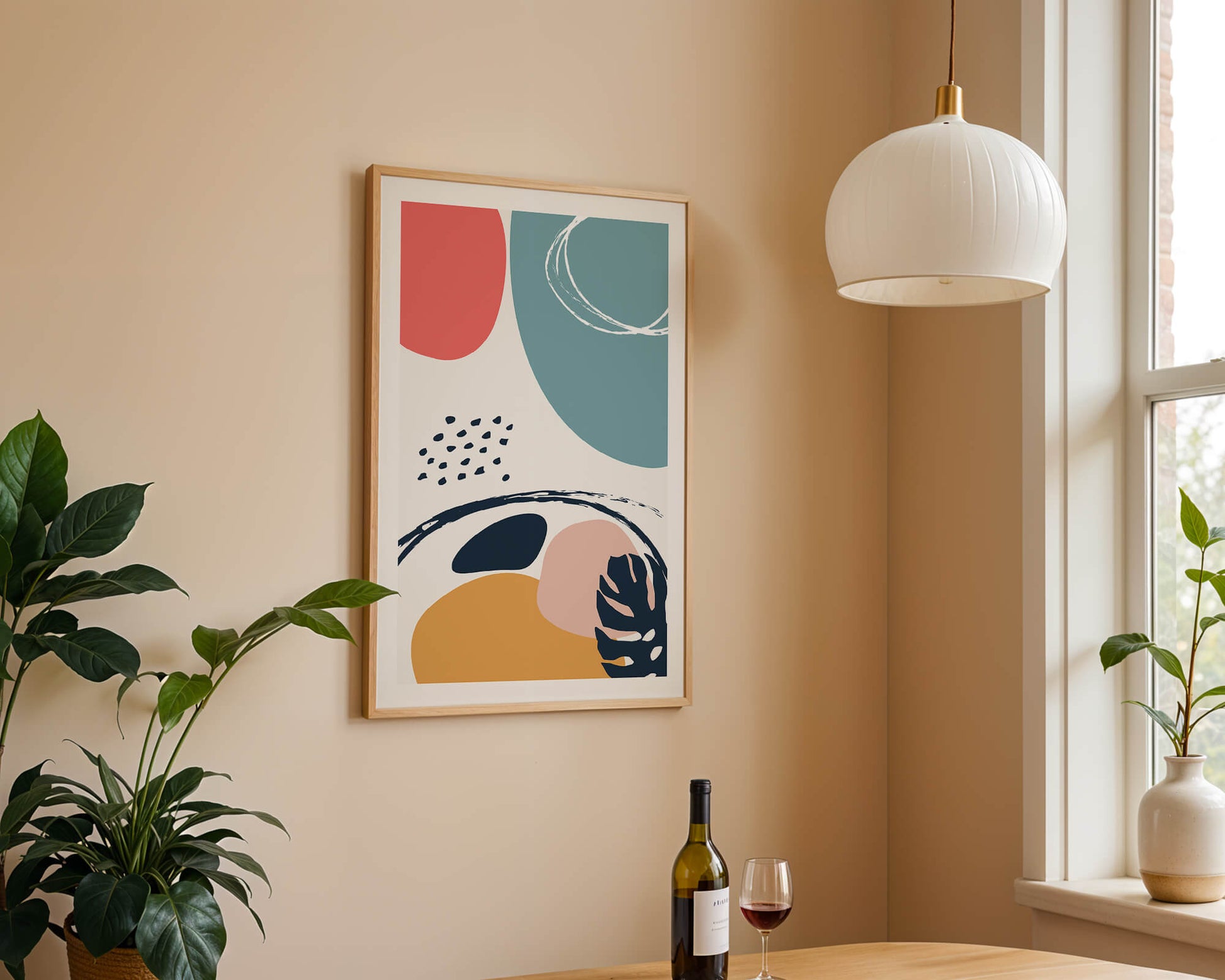 Abstract shapes and colors in modern art design