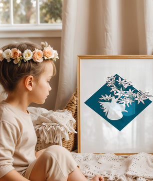 Modern Floral Design with Geometric Elements