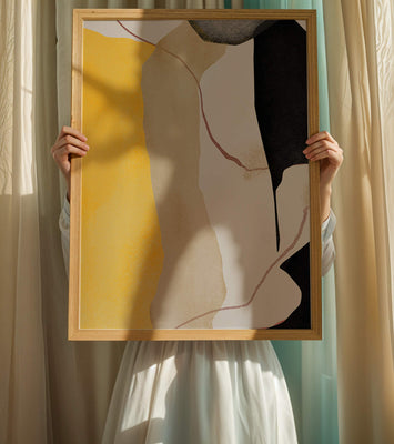 Abstract Composition with Geometric Shapes and Earth Tones