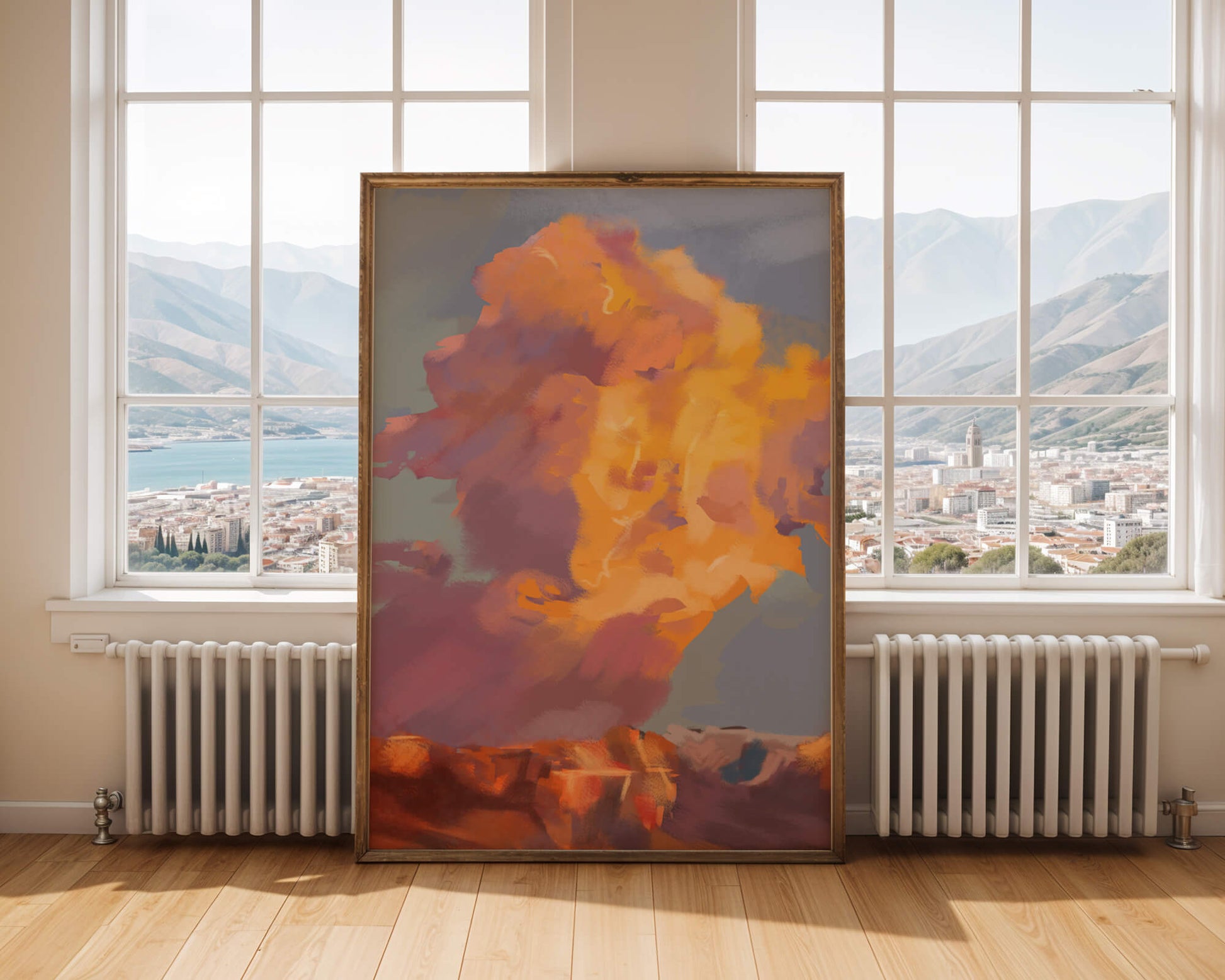 Vibrant sunset with dramatic clouds and rich colors