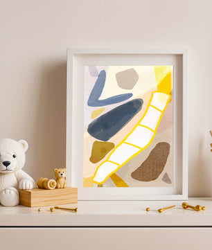 Abstract Design with Geometric Shapes in Earthy Tones and Gold Accents - Mi tienda