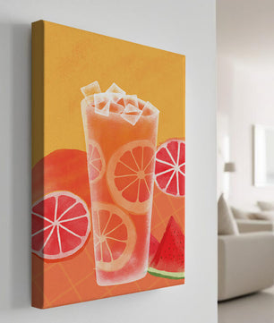 Cóctel refrescante de frutas de verano con cítricos y sandía