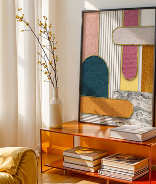 Abstract Geometric Art with Gold Accents