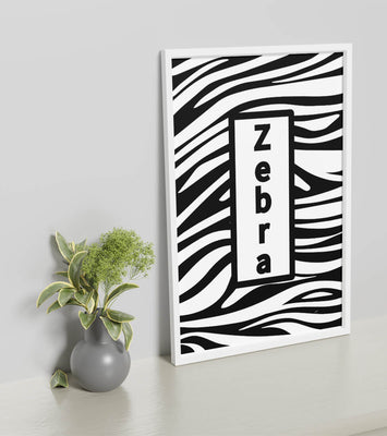 Elegant zebra print design with bold text accent
