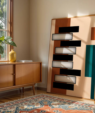 Abstract geometric design with modern color contrasts