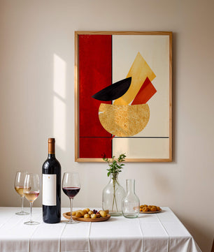 Abstract Geometric Composition with Bold Colors and Textures - Mi tienda