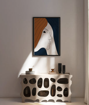 Abstract Portrait with Stylized Hair and Minimalist Design - Mi tienda