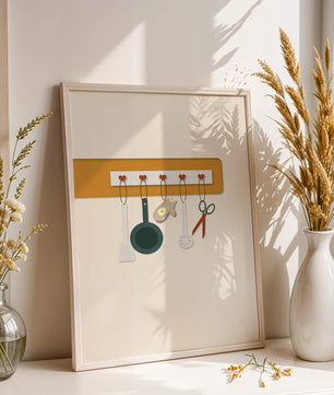 Kitchen Utensils Hanging on a Wall with Heart Hooks - Mi tienda