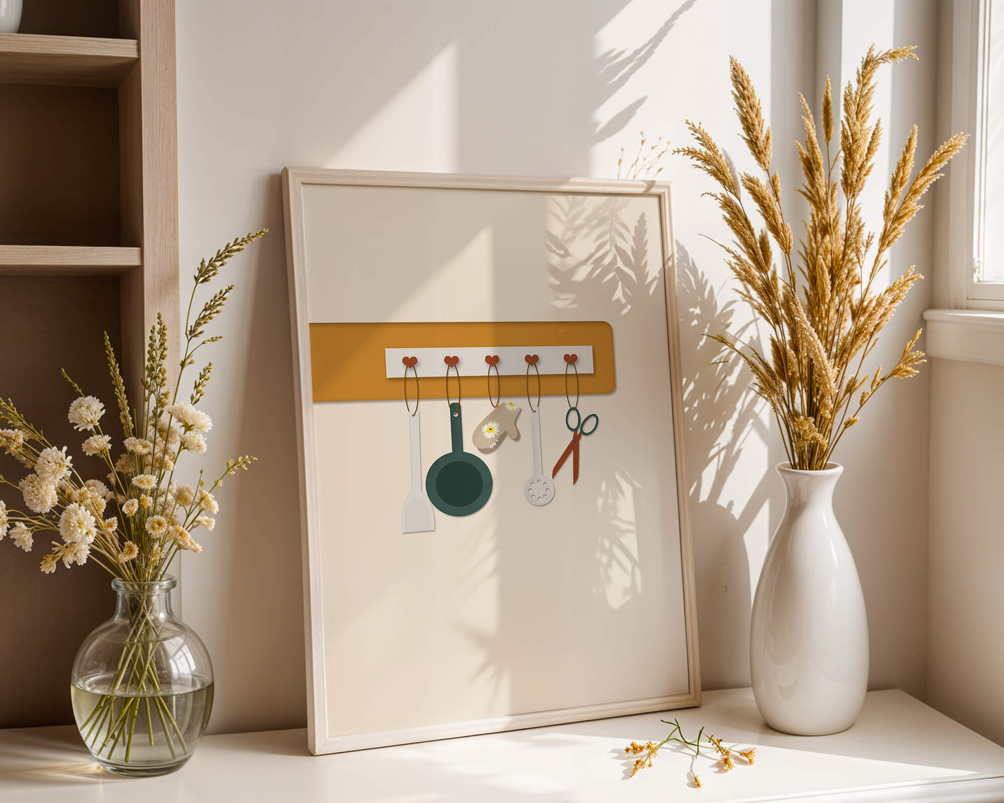 Kitchen Utensils Hanging on a Wall with Heart Hooks - Mi tienda