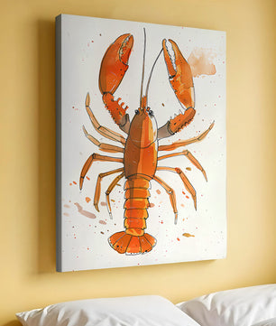 Illustrated Lobster Artwork With Splash of Colors - Mi tienda