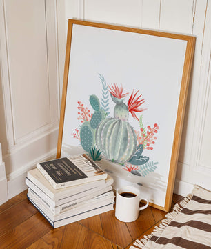 Colorful Cactus Arrangement With Red Blooms And Desert Plants - Mi tienda