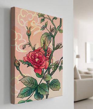 Ilustración Elegante de Rosa con Fondo Pastel Suave