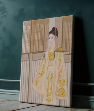 Traditional Chinese attire with gold embroidery and elegant design