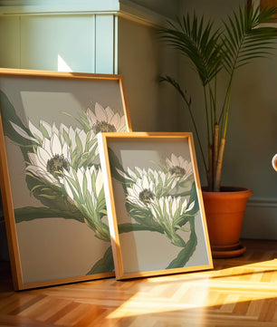 Beautiful botanical illustration of white blooming flowers with green leaves
