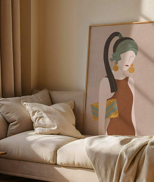 Femme élégante avec accessoires à la mode dans un style art moderne