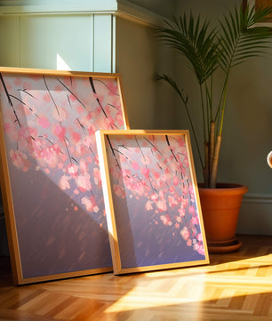 Beautiful cherry blossoms with artistic watercolor effect