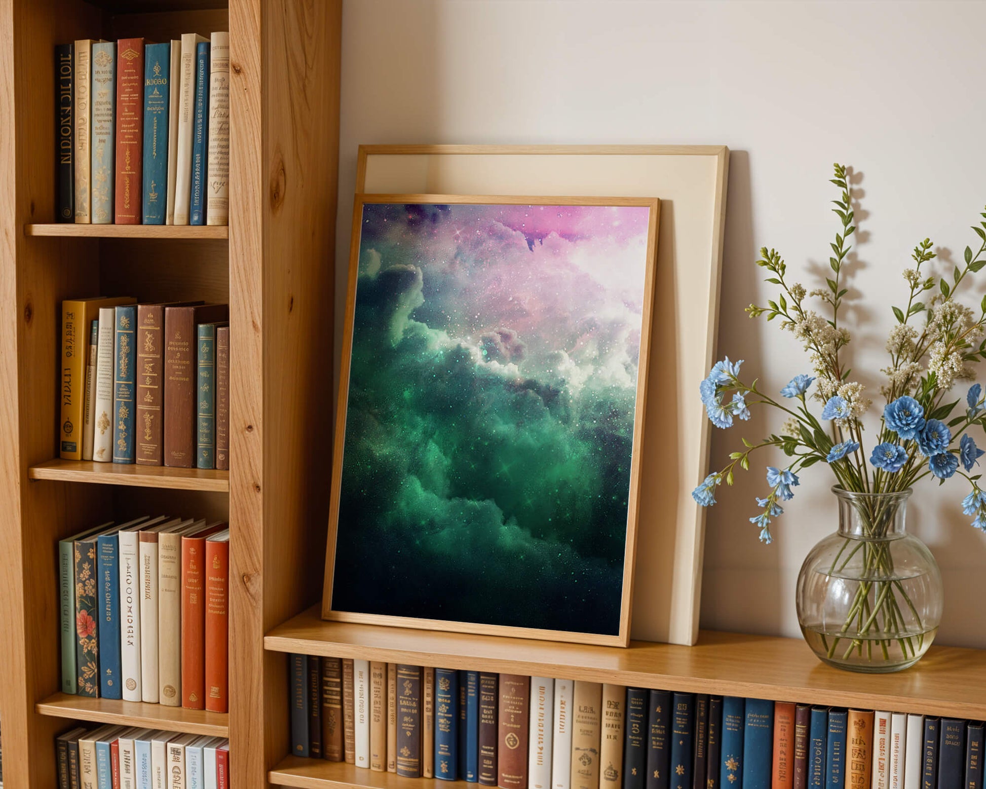 Mystical Cosmic Clouds Illuminated by Colorful Nebula