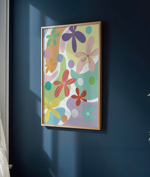 Motif floral abstrait coloré