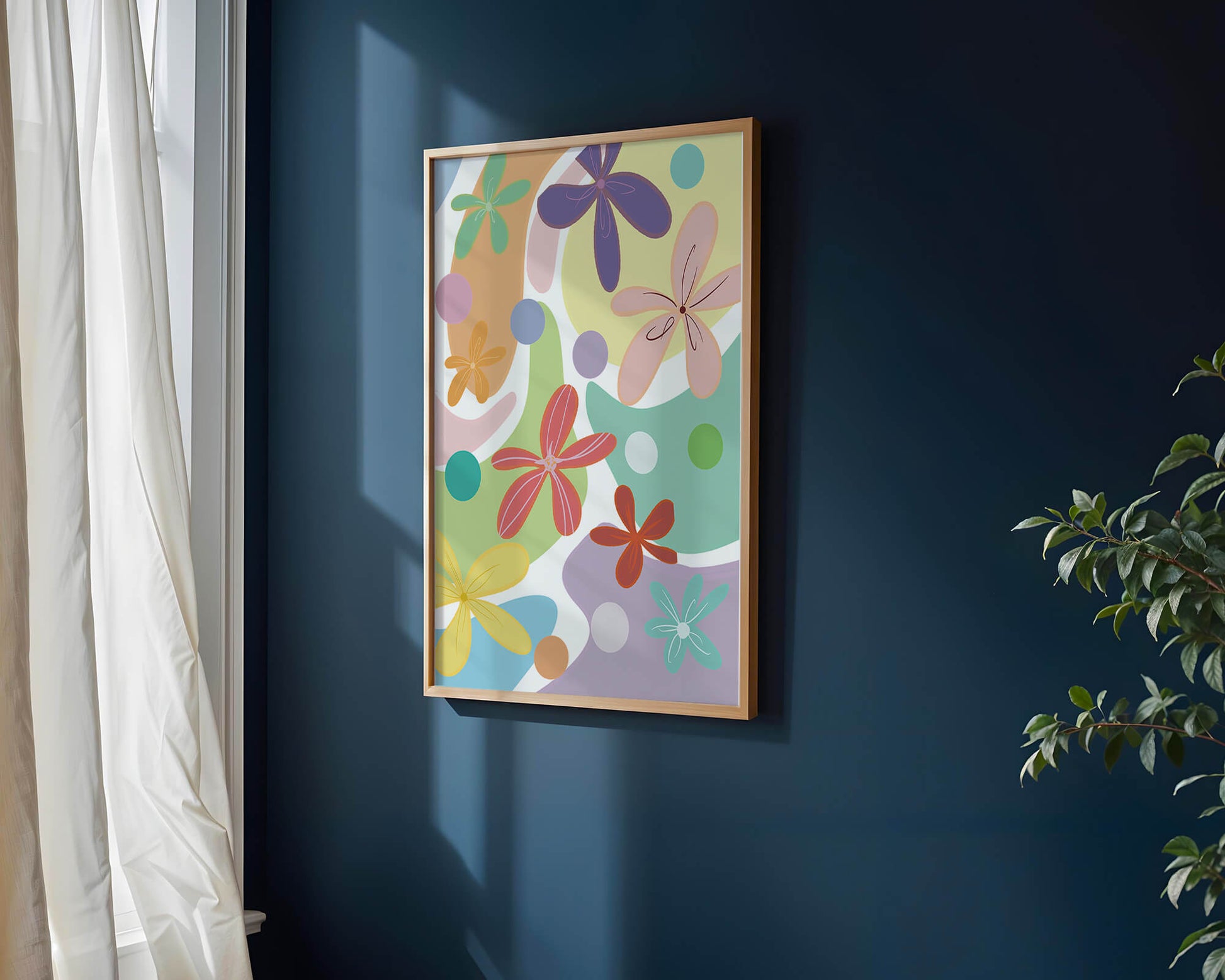 Motif floral abstrait coloré