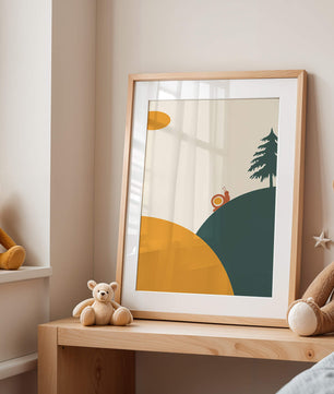 A Snail Climbing a Hill in Minimalist Nature Art - Mi tienda