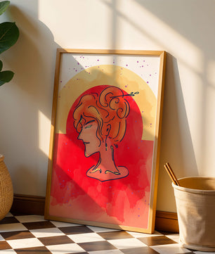 Abstract Portrait with Vibrant Colors and Artistic Flair