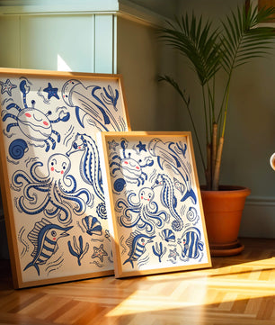 Underwater Marine Life Theme with Cartoon Sea Creatures