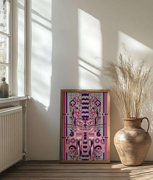 Gato Art Deco geométrico con patrones intrincados