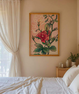 Ilustración Elegante de Rosa con Fondo Pastel Suave