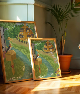 Paysage charmant avec une maison unique et un jardin luxuriant