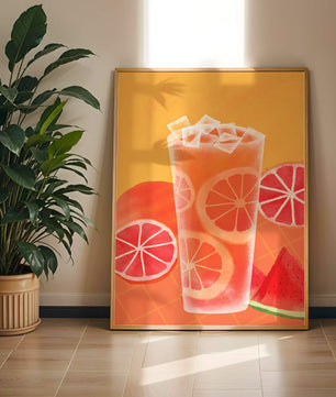 Cóctel refrescante de frutas de verano con cítricos y sandía