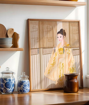 Traditional Chinese attire with gold embroidery and elegant design