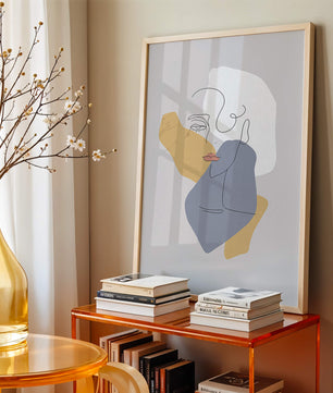 Abstract Line Art Portrait with Neutral Shapes - Mi tienda