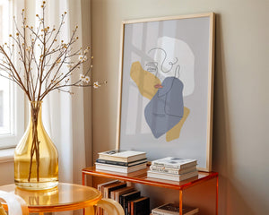 Abstract Line Art Portrait with Neutral Shapes - Mi tienda