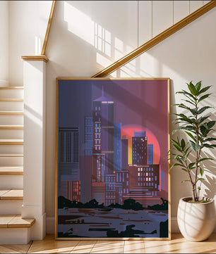 Modern Cityscape at Sunset with Skyscrapers and Vibrant Sky - Mi tienda