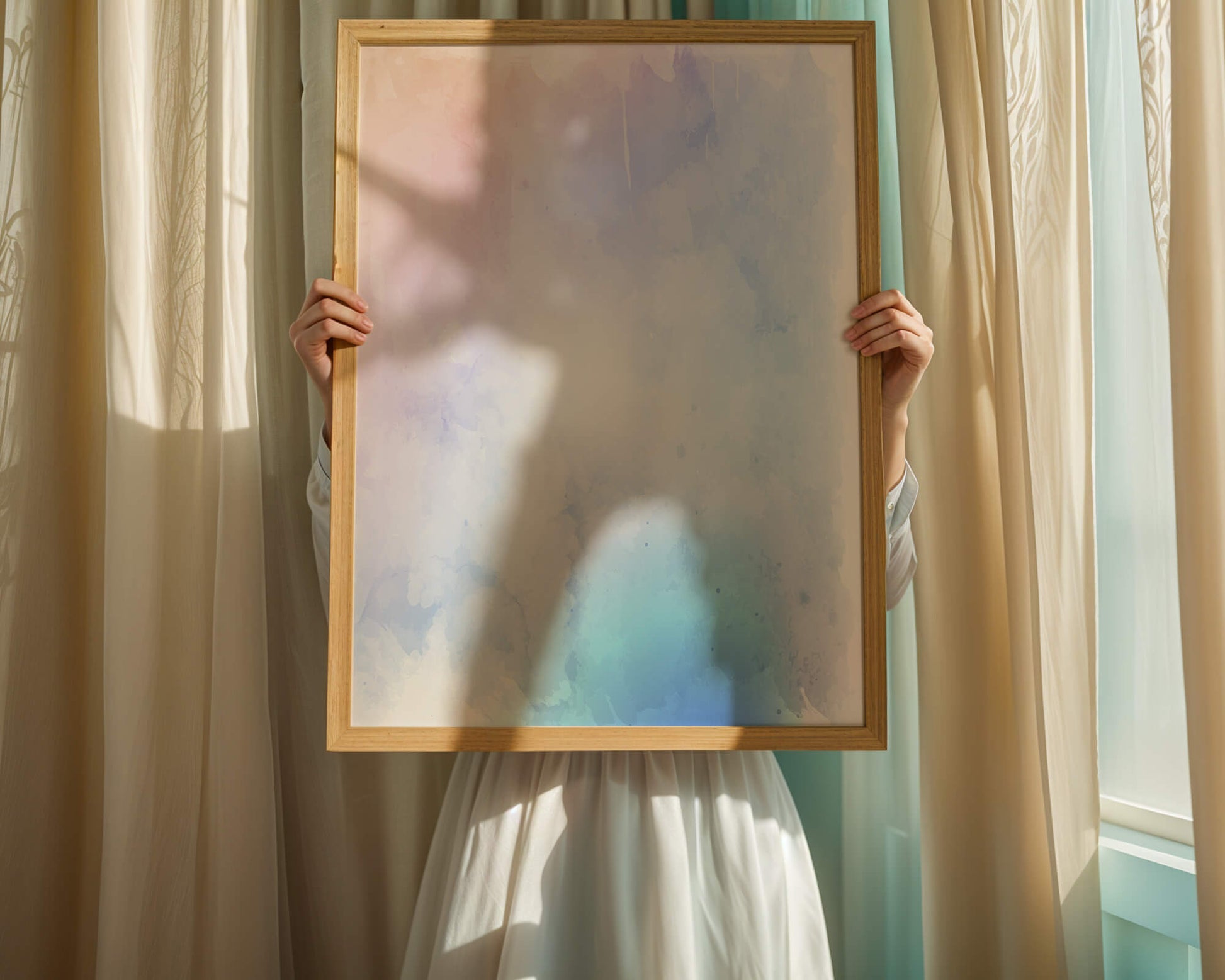Gentle watercolor pastel gradient with soft texture and flow
