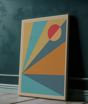Geometric Abstract Art with Bold Colors and Circles