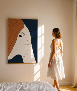 Abstract Portrait with Stylized Hair and Minimalist Design - Mi tienda