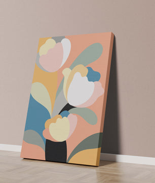 Colorful abstract shapes with soft pastel tones