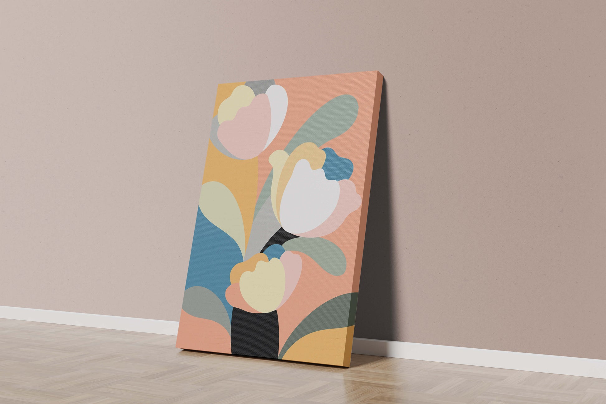 Colorful abstract shapes with soft pastel tones