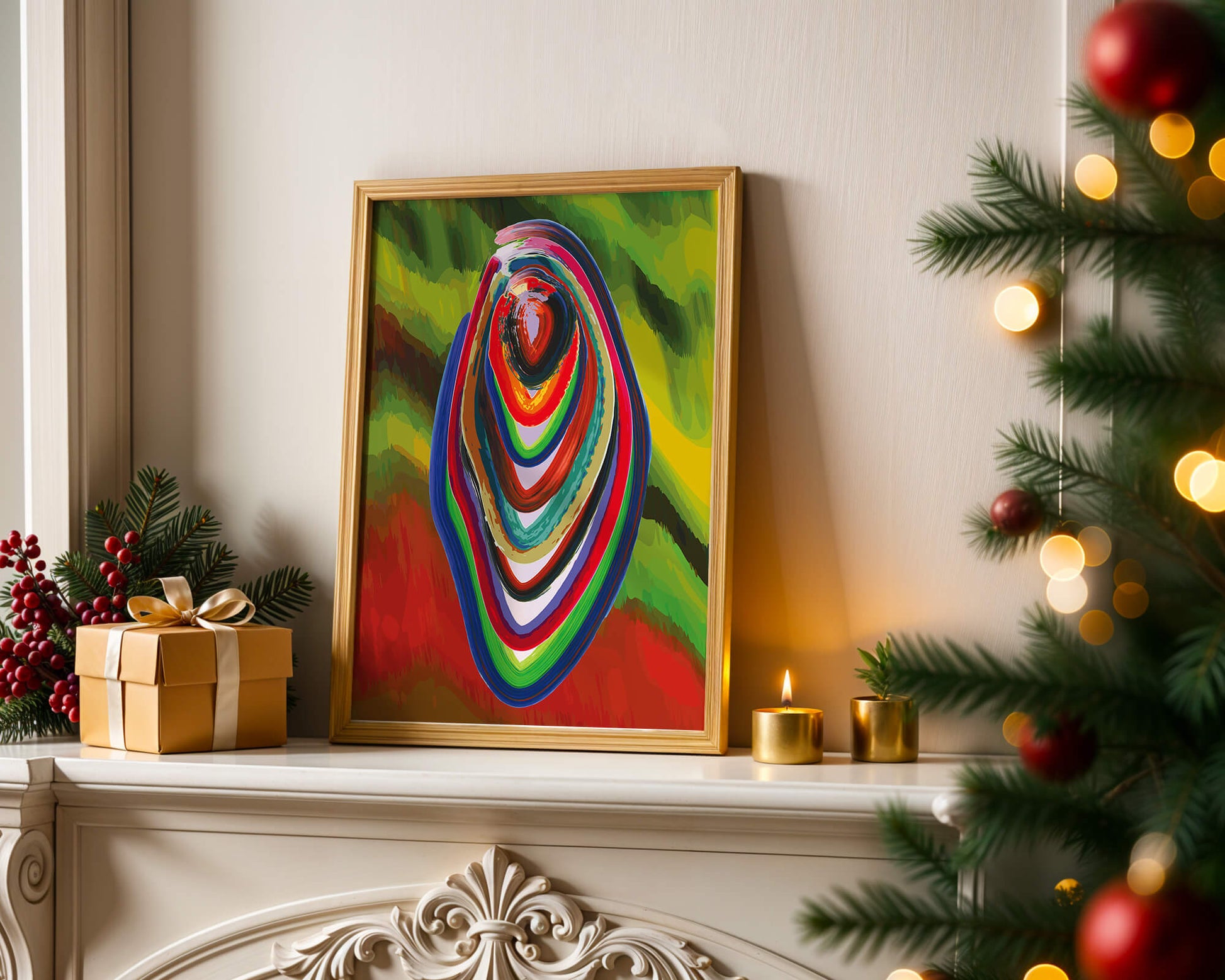 Abstract multicolored swirl with vibrant brush strokes
