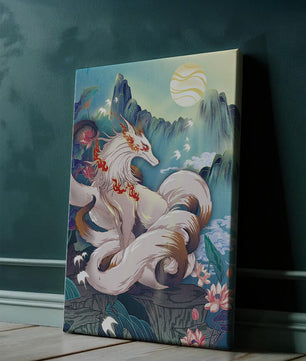 狐妖在充满生机的幻想景观中