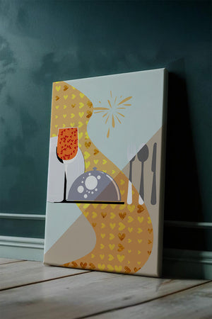 Elegant Dining Setting with Red Wine Glass and Gold Accents - Mi tienda